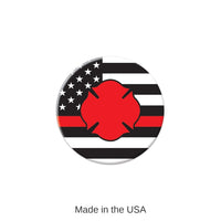 6 Pack Bulk Firefighter Maltese Icon with Flag Button