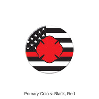 6 Pack Bulk Firefighter Maltese Icon with Flag Button