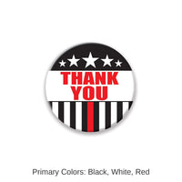 6 Pack Bulk Thank You Firefighters Button- Stripes and Stars