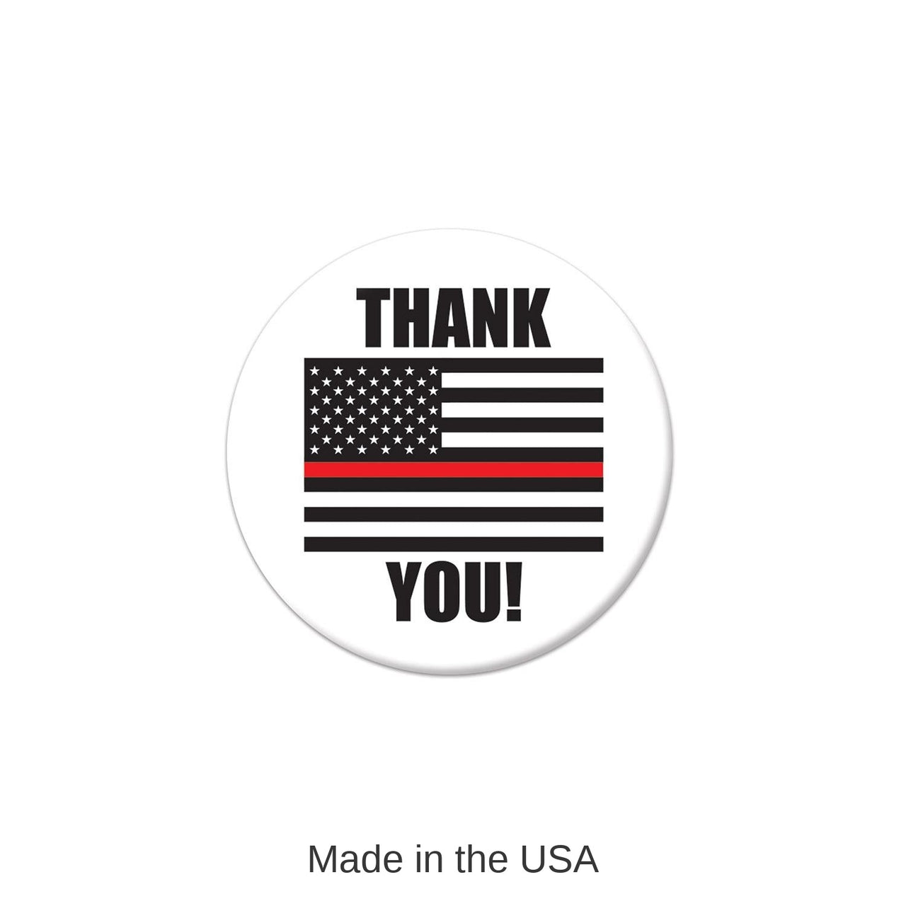 6 Pack Bulk Thank You! Firefighters Button- Flag