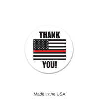 6 Pack Bulk Thank You! Firefighters Button- Flag
