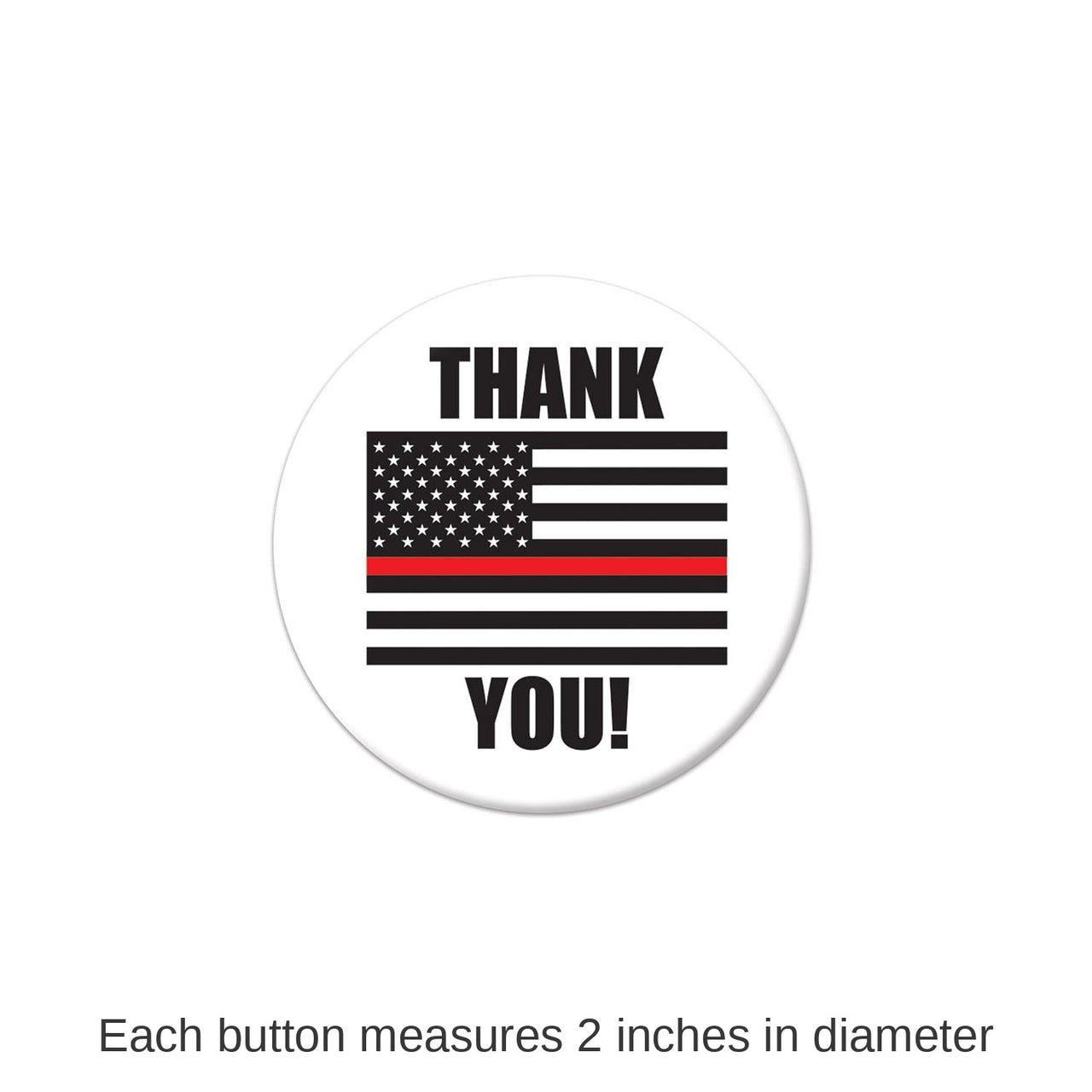 6 Pack Bulk Thank You! Firefighters Button- Flag