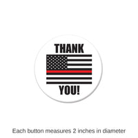 6 Pack Bulk Thank You! Firefighters Button- Flag