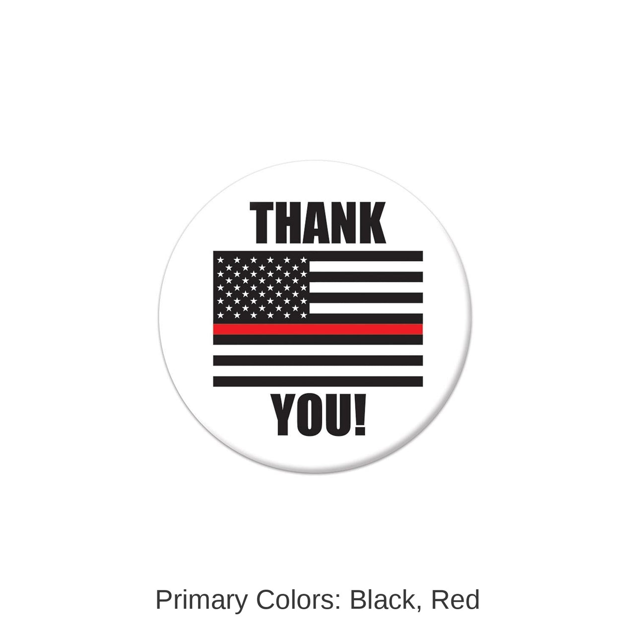 6 Pack Bulk Thank You! Firefighters Button- Flag