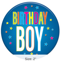 6 Pack Bulk Birthday Boy Button