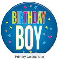 6 Pack Bulk Birthday Boy Button
