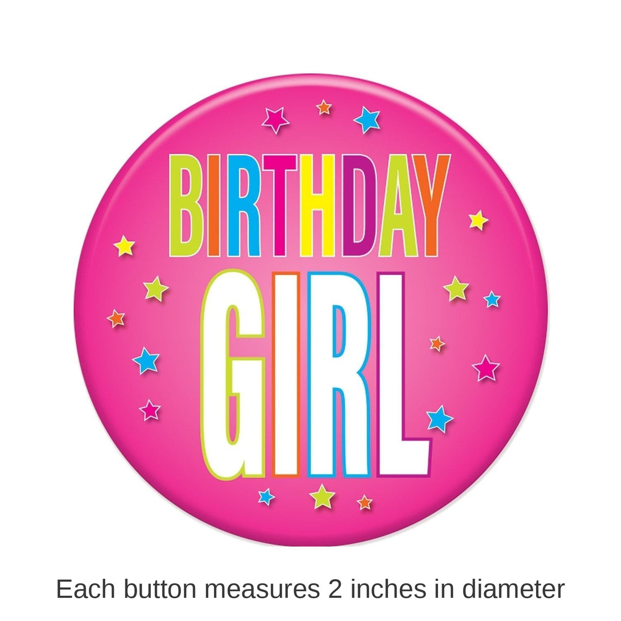 6 Pack Bulk Birthday Girl Button