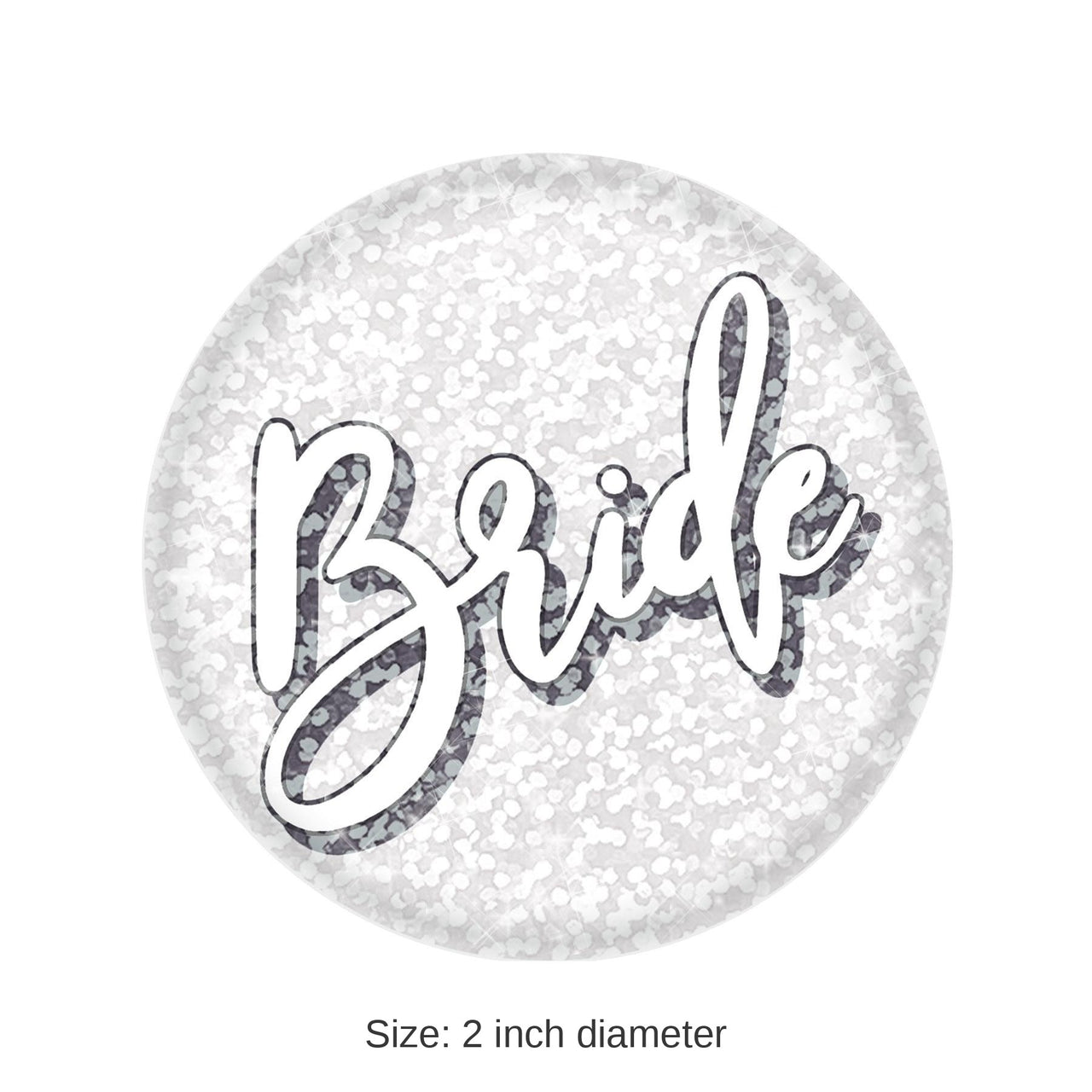6 Pack Bulk Bride Button- White