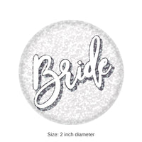 6 Pack Bulk Bride Button- White