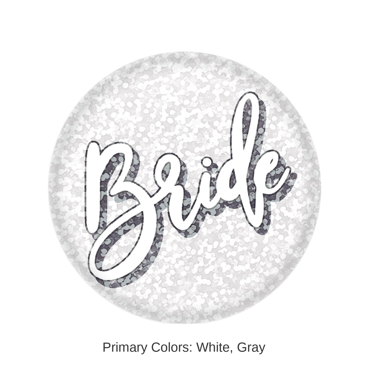 6 Pack Bulk Bride Button- White