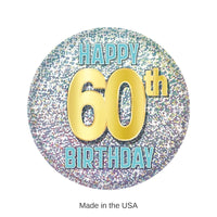 6 Pack Bulk 60th Birthday Button