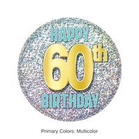 6 Pack Bulk 60th Birthday Button