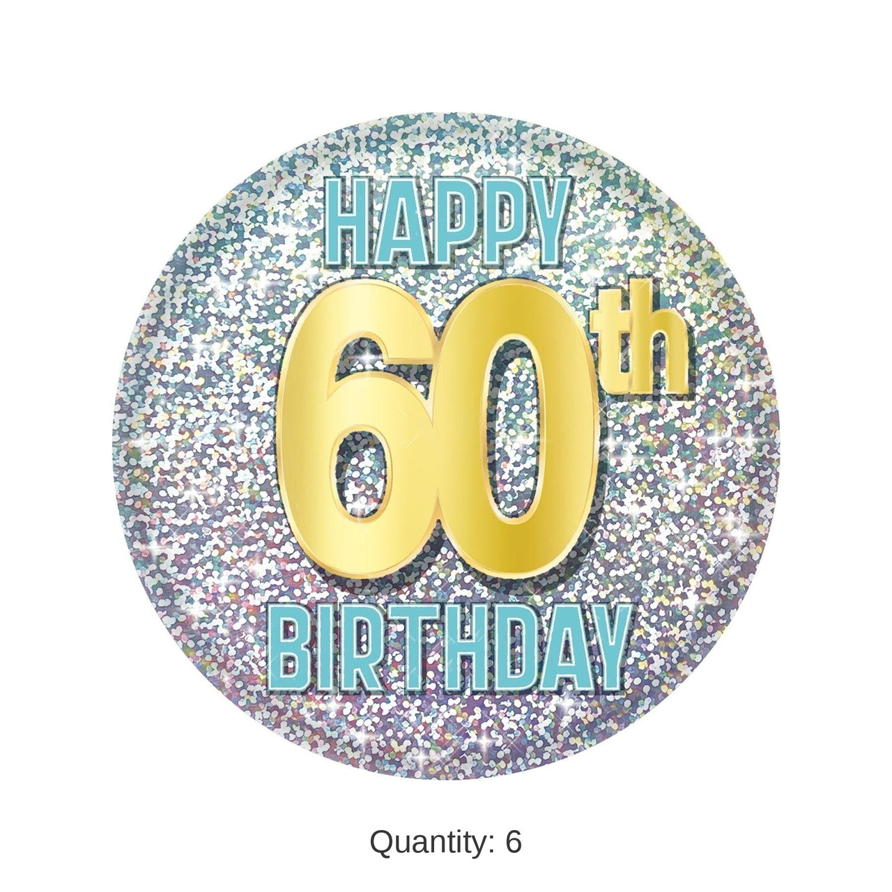 6 Pack Bulk 60th Birthday Button