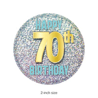 6 Pack Bulk 70th Birthday Button