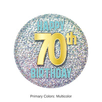 6 Pack Bulk 70th Birthday Button