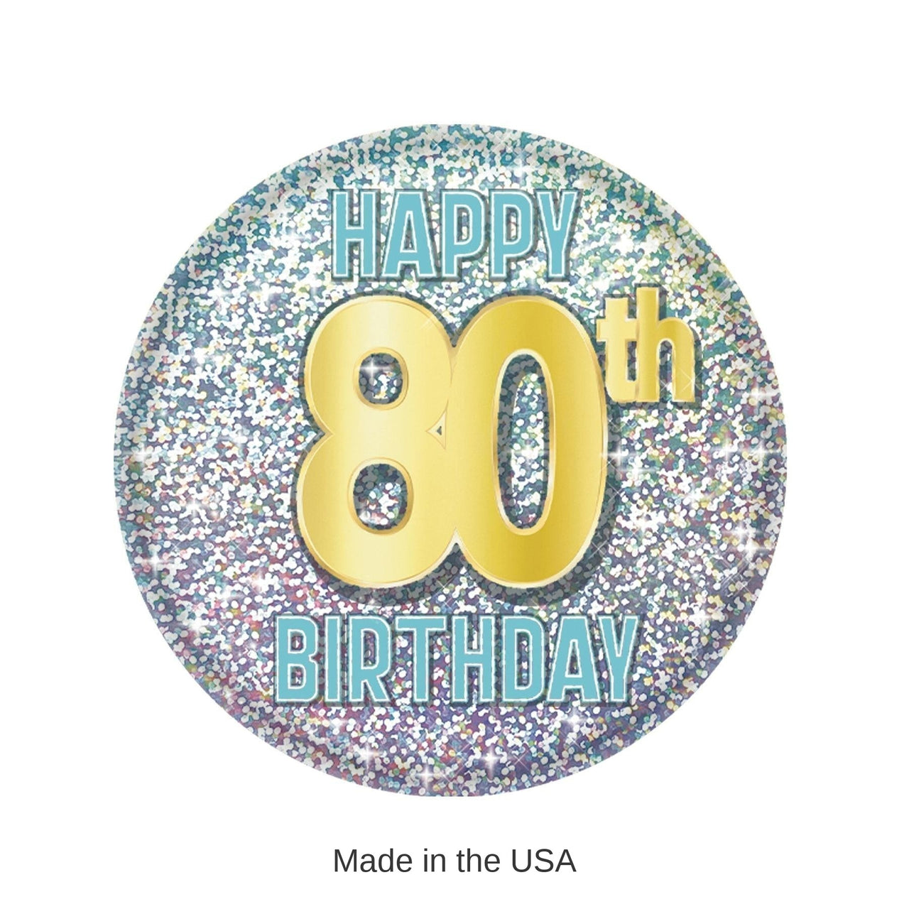 6 Pack Bulk 80th Birthday Button