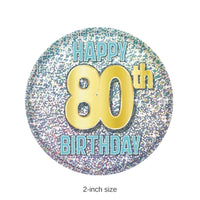 6 Pack Bulk 80th Birthday Button