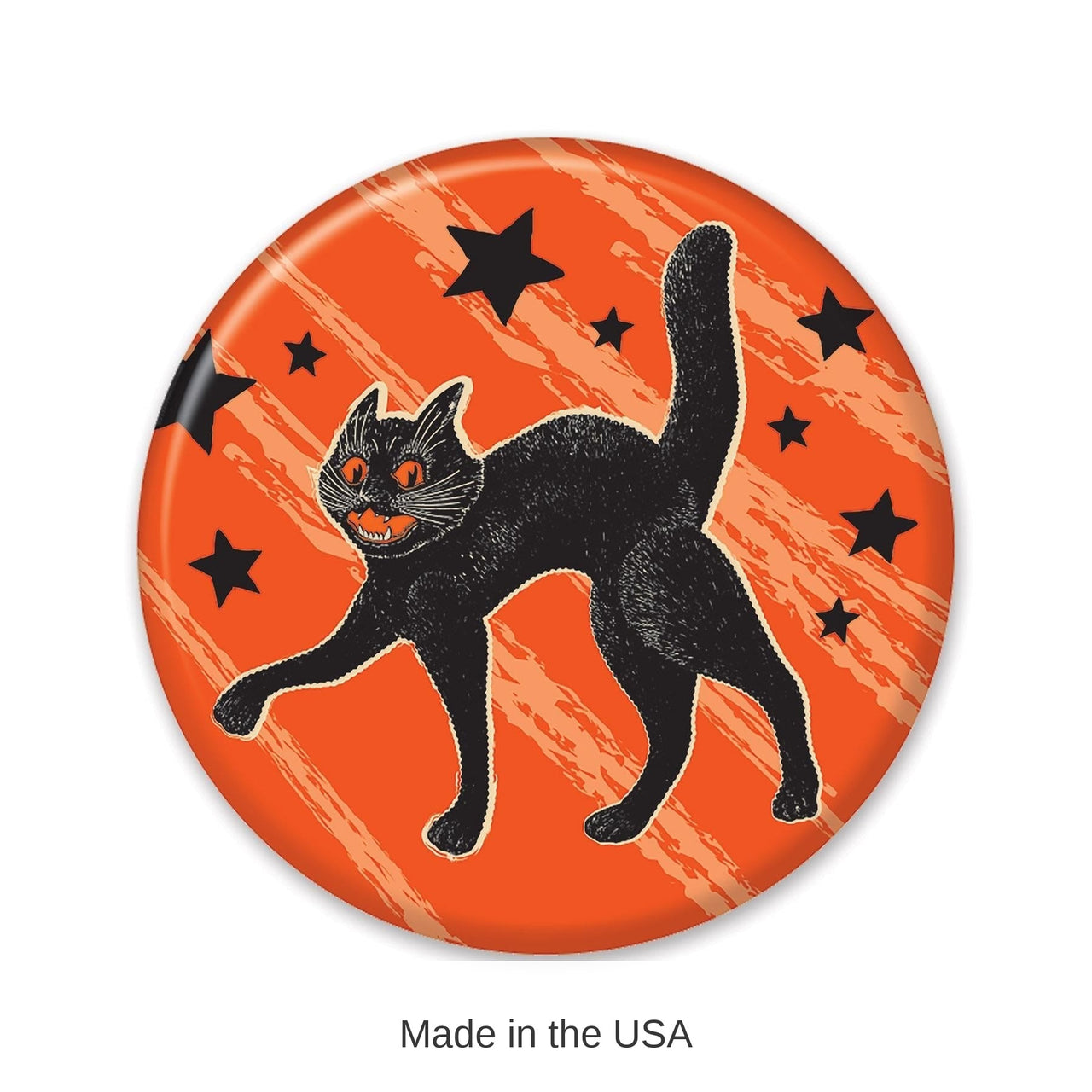 6 Pack Bulk Vintage Halloween Scratch Cat Button