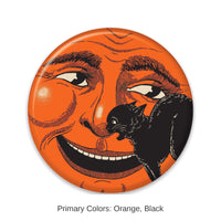 6 Pack Bulk Vintage Halloween Cat & Moon Button