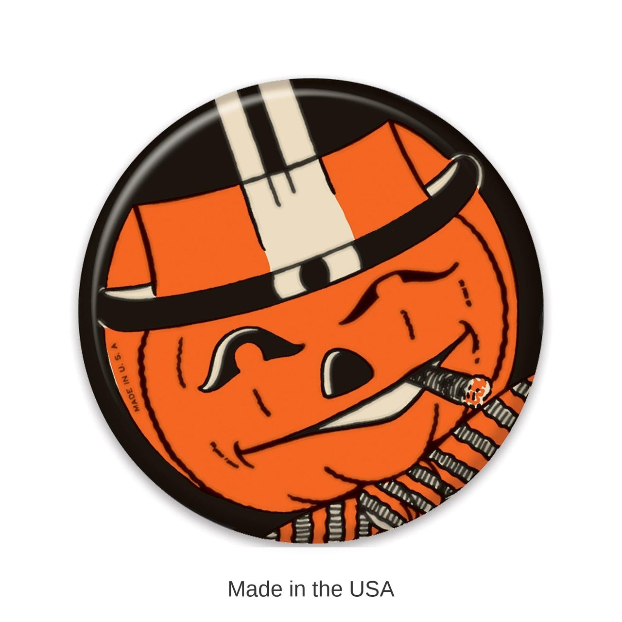 6 Pack Bulk Vintage Halloween JOL Button- Orange Pumpkin