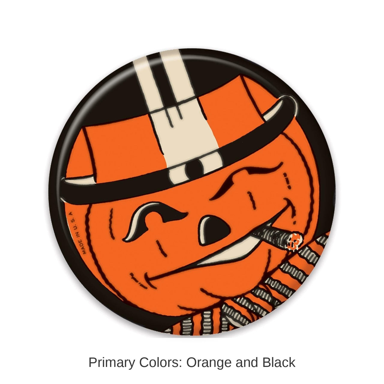 6 Pack Bulk Vintage Halloween JOL Button- Orange Pumpkin