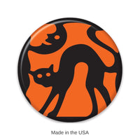 6 Pack Bulk Vintage Halloween Cat Silhouette Button