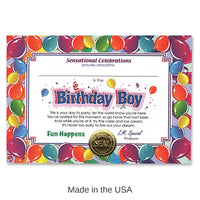 6 Pack Bulk Birthday Boy Certificate