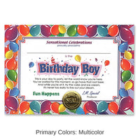 6 Pack Bulk Birthday Boy Certificate