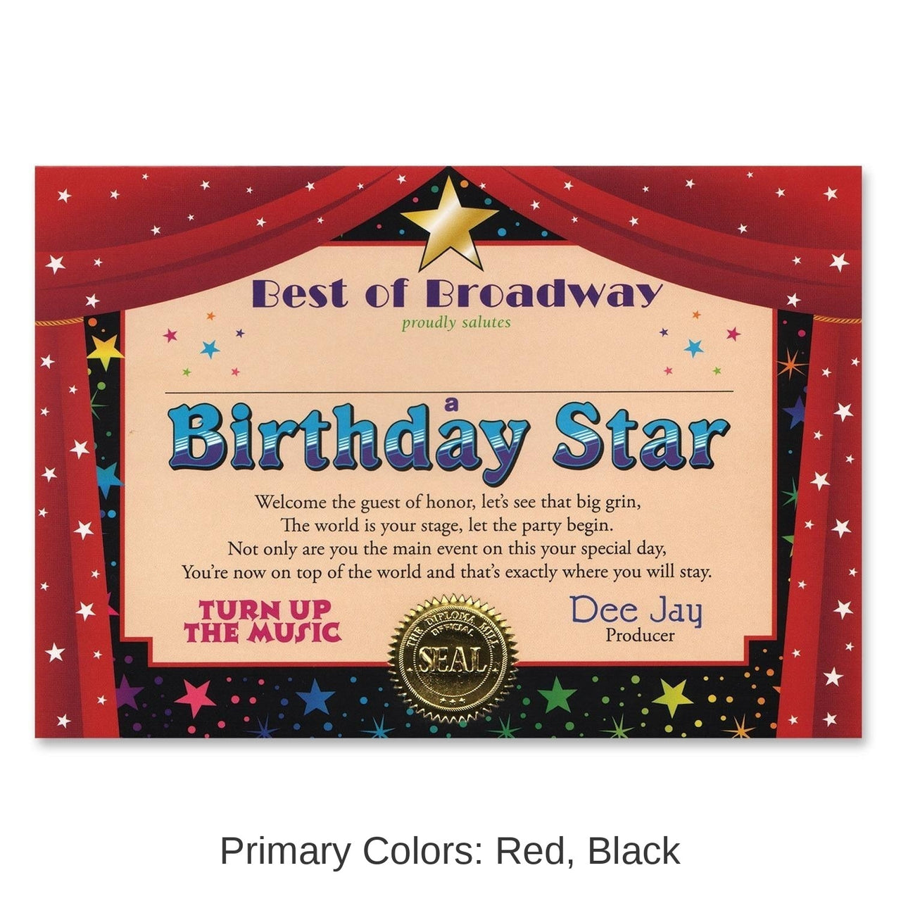 6 Pack Bulk Birthday Star Certificate