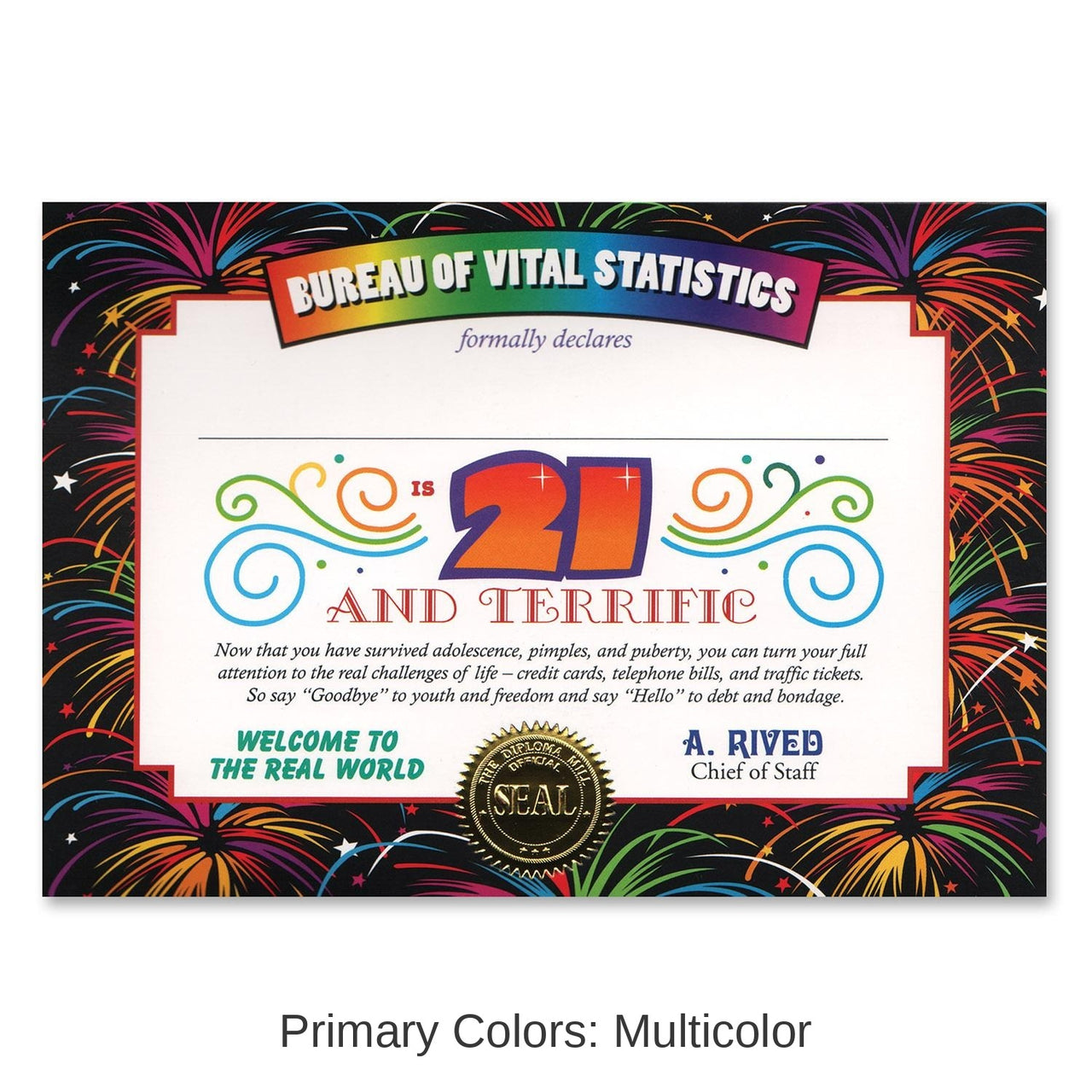 6 Pack Bulk 21/Terrific Certificate