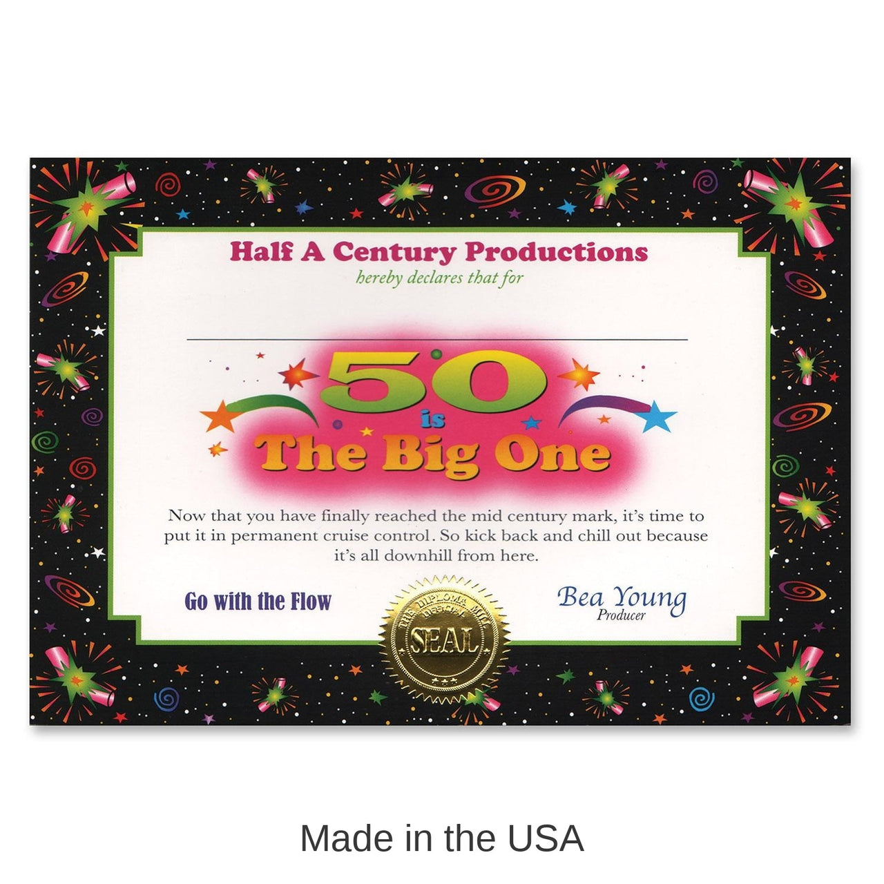 6 Pack Bulk 50 Is The Big One Certificate