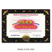 6 Pack Bulk 50 Is The Big One Certificate