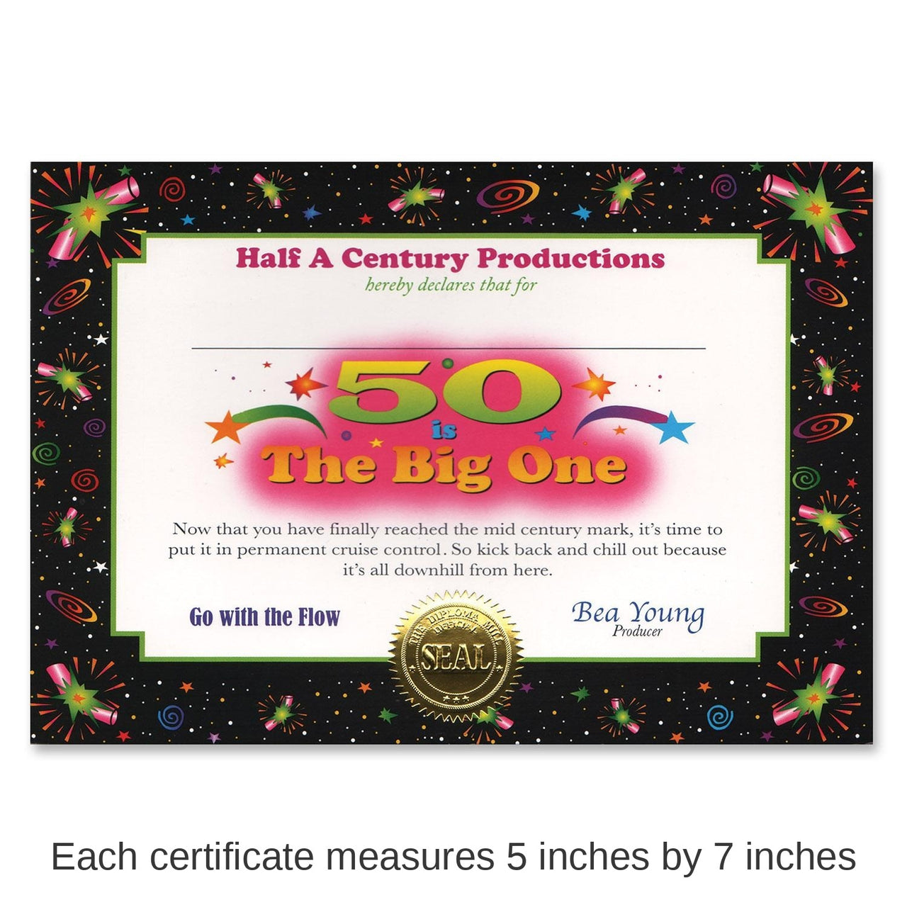 6 Pack Bulk 50 Is The Big One Certificate