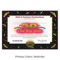 6 Pack Bulk 50 Is The Big One Certificate