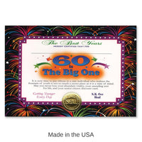 6 Pack Bulk 60 Is The Big One Certificate