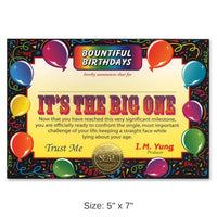 6 Pack Bulk It's The Big One Certificate