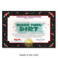 6 Pack Bulk Older Than Dirt Certificate