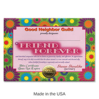 6 Pack Bulk Friend Forever Certificate