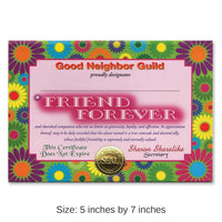 6 Pack Bulk Friend Forever Certificate