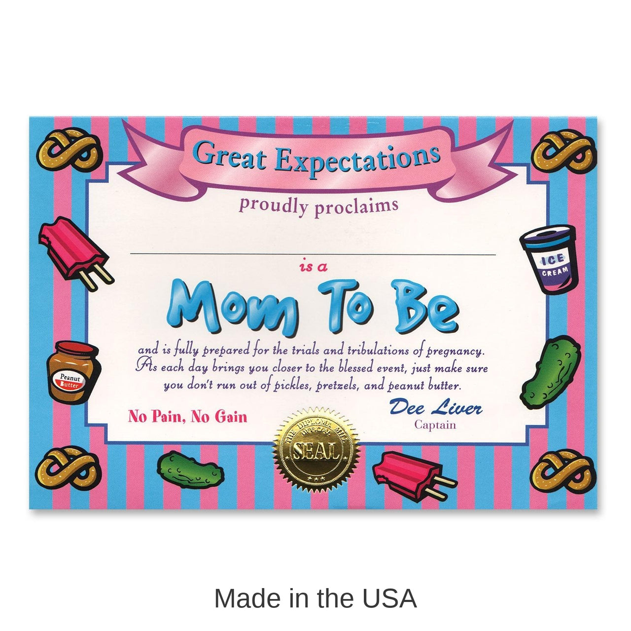 6 Pack Bulk Mom To Be Certificate