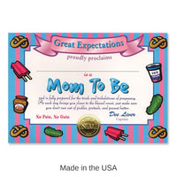 6 Pack Bulk Mom To Be Certificate