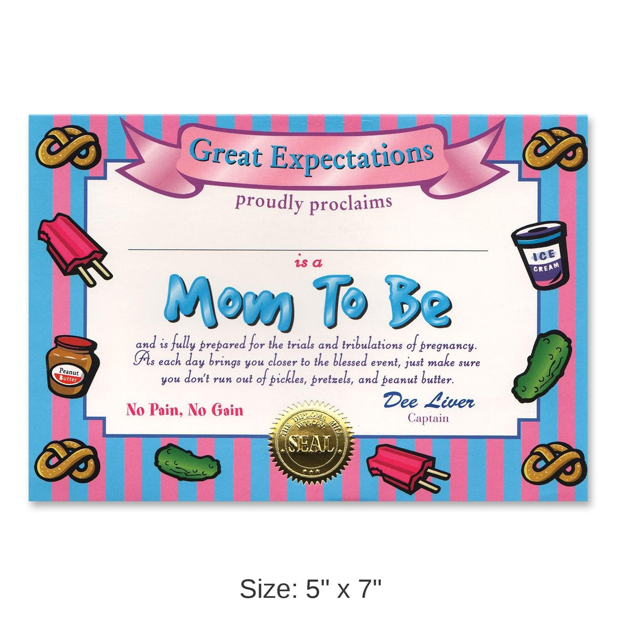 6 Pack Bulk Mom To Be Certificate