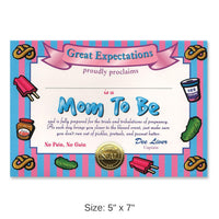 6 Pack Bulk Mom To Be Certificate