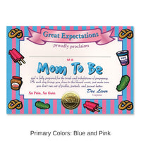 6 Pack Bulk Mom To Be Certificate