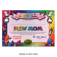 6 Pack Bulk New Mom Certificate