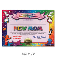6 Pack Bulk New Mom Certificate