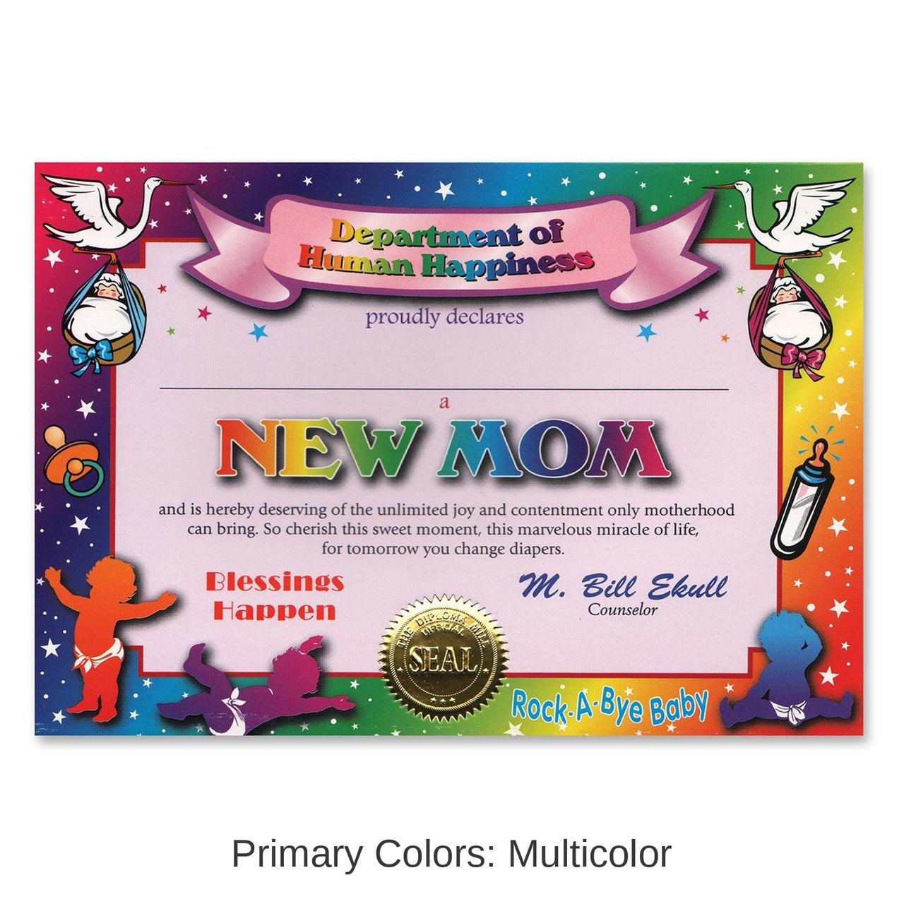 6 Pack Bulk New Mom Certificate