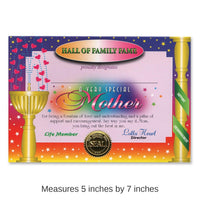 6 Pack Bulk Very Special Mother Mother's Day Certificate