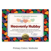 6 Pack Bulk Heavenly Hubby Certificate