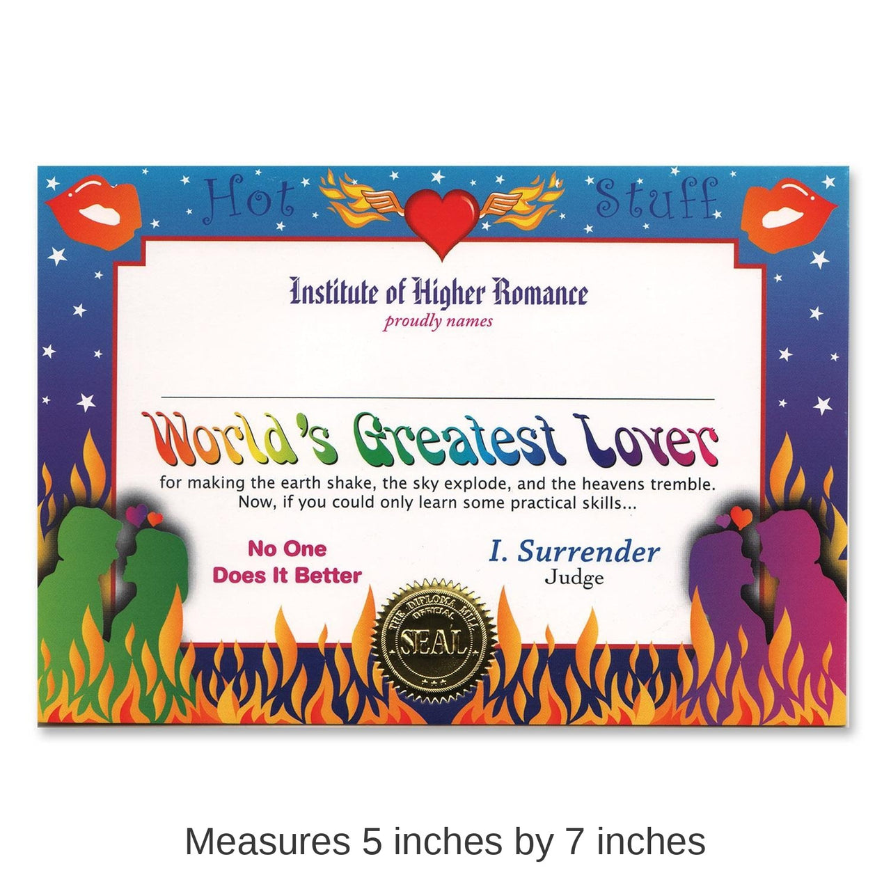 6 Pack Bulk Valentine's Day World's Greatest Lover Certificate